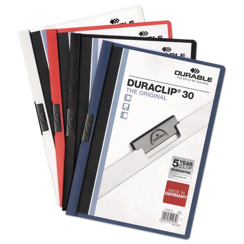 Vinyl DuraClip Report Cover w/Clip, Letter, Holds 30 Pages, Clear/Black, 25/Box. Picture 9
