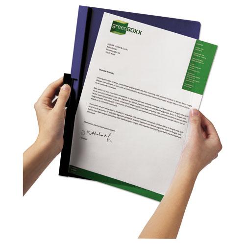 Vinyl DuraClip Report Cover w/Clip, Letter, Holds 30 Pages, Clear/Black, 25/Box. Picture 4