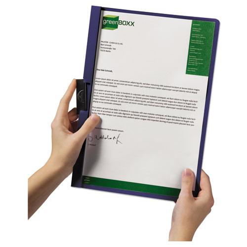 Vinyl DuraClip Report Cover w/Clip, Letter, Holds 30 Pages, Clear/Black, 25/Box. Picture 5