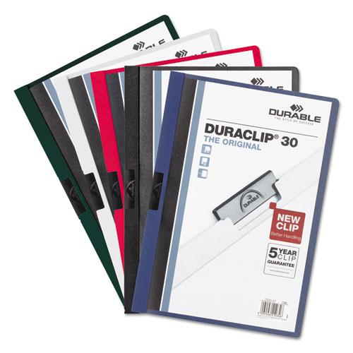 Vinyl DuraClip Report Cover, Letter, Holds 30 Pages, Clear/Dark Blue, 25/Box. Picture 7