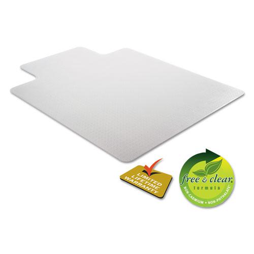 Occasional Use Studded Chair Mat for Flat Pile Carpet, 36 x 48, Lipped, Clear. Picture 5