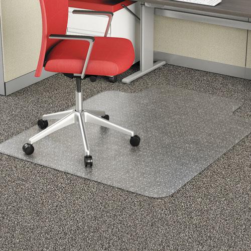 Occasional Use Studded Chair Mat for Flat Pile Carpet, 36 x 48, Lipped, Clear. Picture 1