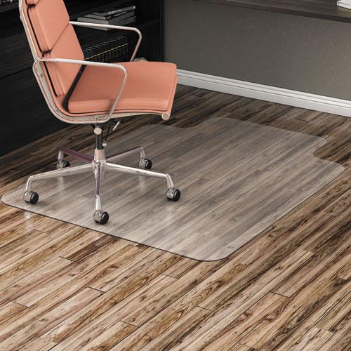 All Day Use Non-Studded Chair Mat for Hard Floors, 36 x 48, Lipped, Clear. Picture 1