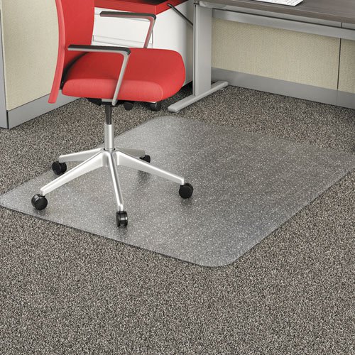 Occasional Use Studded Chair Mat for Flat Pile Carpet, 46 x 60, Rectangular, Clear. Picture 1