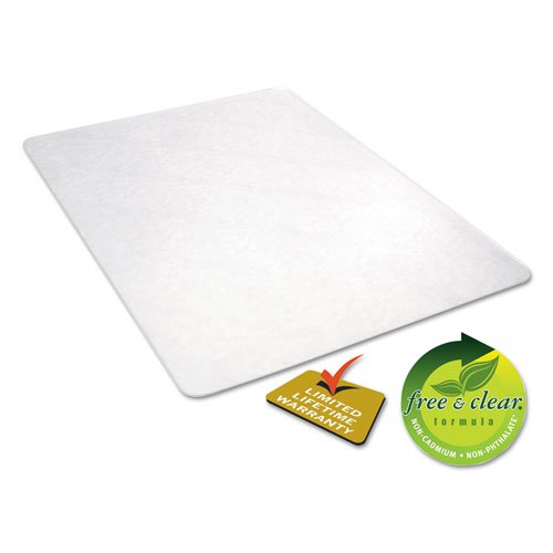 All Day Use Non-Studded Chair Mat for Hard Floors, 46 x 60, Rectangular, Clear. Picture 5