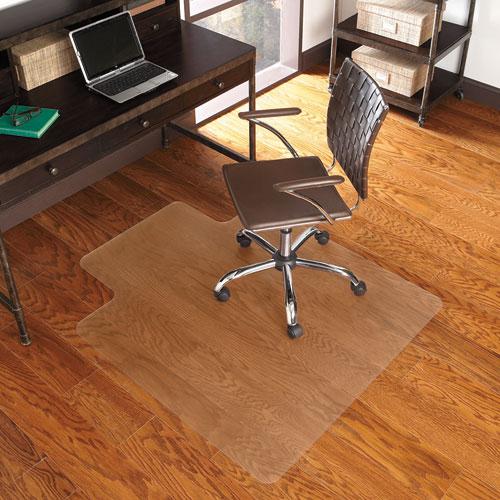 EverLife Chair Mat for Hard Floors, Heavy Use, Rectangular with Lip, 36 x 48, Clear. Picture 1
