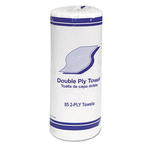 Kitchen Roll Towels, 2-Ply, 11 x 7.8, White, 85/Roll, 30 Rolls/Carton. The main picture.