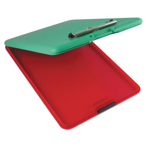 SlimMate Show2Know Safety Organizer, 0.5" Clip Capacity, Holds 8.5 x 11 Sheets, Red/Green. Picture 2