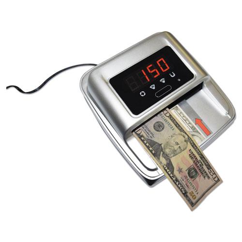 Automatic Counterfeit Detector, IR Dectector; Magnetic Strip Detection; UV Light, U.S. Currency, 5.5 x 4.88 x 2.8, Silver. Picture 1
