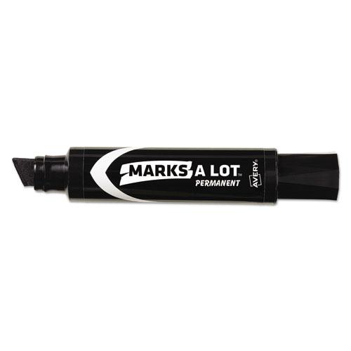 MARKS A LOT Extra-Large Desk-Style Permanent Marker, Extra-Broad Chisel Tip, Black (24148). Picture 1