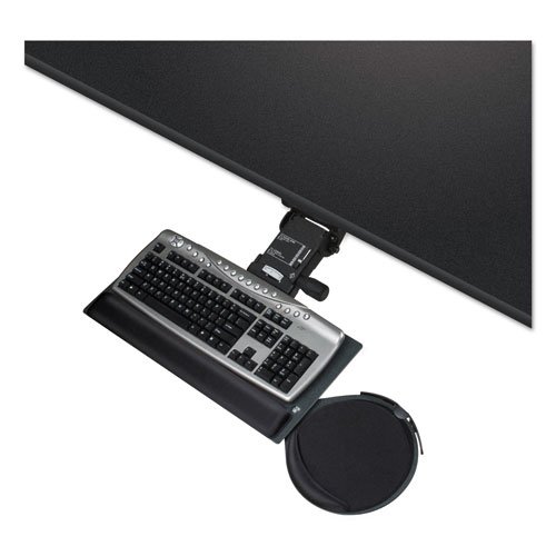 Leverless Lift N Lock Keyboard Tray, 19w x 10d, Black. Picture 7