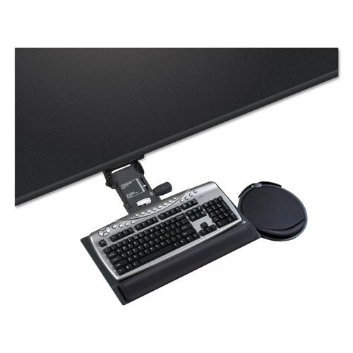Leverless Lift N Lock Keyboard Tray, 19w x 10d, Black. Picture 8