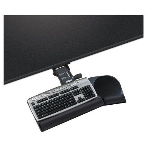 Lever Less Lift N Lock California Keyboard Tray, 28 x 10, Black. Picture 6