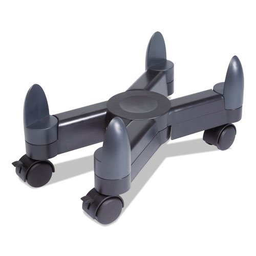 Computer Stand with Locking Wheels, Supports 40 lb, 3 x 16.5 x 4.5, Black. Picture 1
