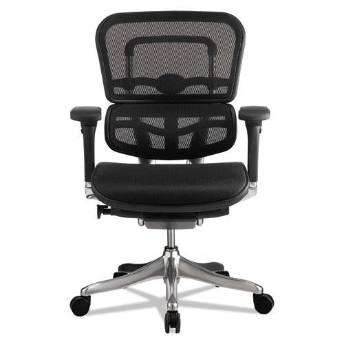 Ergohuman Elite Mid-Back Mesh Chair, Supports Up to 250 lb, 18.11" to 21.65" Seat Height, Black. Picture 2