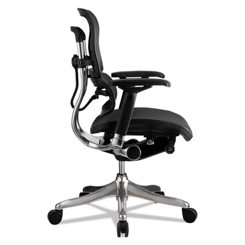Ergohuman Elite Mid-Back Mesh Chair, Supports Up to 250 lb, 18.11" to 21.65" Seat Height, Black. Picture 3