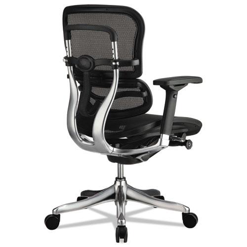 Ergohuman Elite Mid-Back Mesh Chair, Supports Up to 250 lb, 18.11" to 21.65" Seat Height, Black. Picture 4