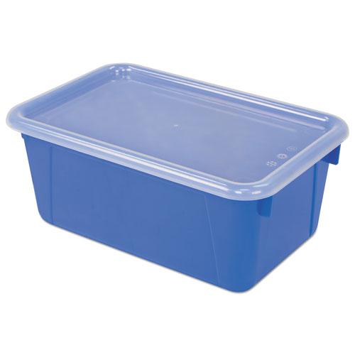 Cubby Bins, Lids Included, 12.25" x 7.75" x 5.13", Blue, 6/Pack. The main picture.