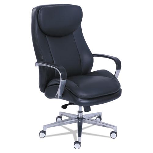 Commercial 2000 High-Back Executive Chair, Supports Up to 300 lb, 20.25" to 23.25" Seat Height, Black Seat/Back, Silver Base. The main picture.