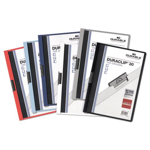 DuraClip Report Cover, Clip Fastener, 8.5 x 11,  Clear/Graphite, 25/Box. Picture 7