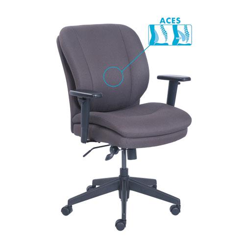 Cosset Ergonomic Task Chair, Supports Up to 275 lb, 19.5" to 22.5" Seat Height, Gray Seat/Back, Black Base. Picture 1