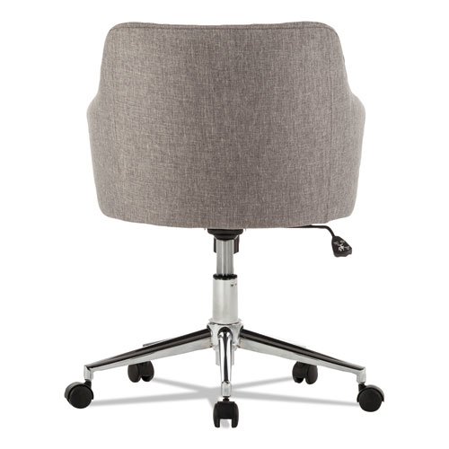 Alera Captain Series Mid-Back Chair, Supports Up to 275 lb, 17.5" to 20.5" Seat Height, Gray Tweed Seat/Back, Chrome Base. Picture 4