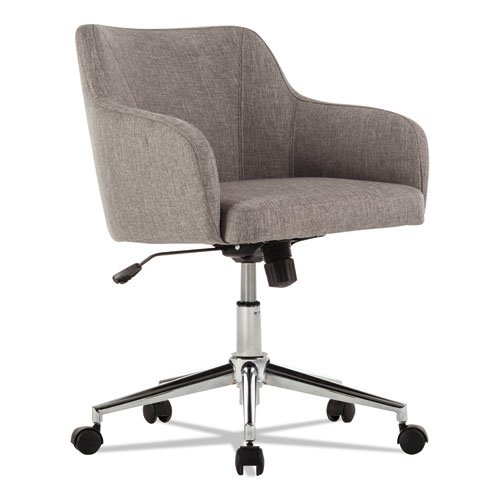 Alera Captain Series Mid-Back Chair, Supports Up to 275 lb, 17.5" to 20.5" Seat Height, Gray Tweed Seat/Back, Chrome Base. The main picture.