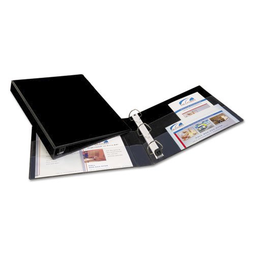 Heavy-Duty Non-View Binder with DuraHinge and One Touch EZD Rings, 3 Rings, 1" Capacity, 11 x 8.5, Black. Picture 3