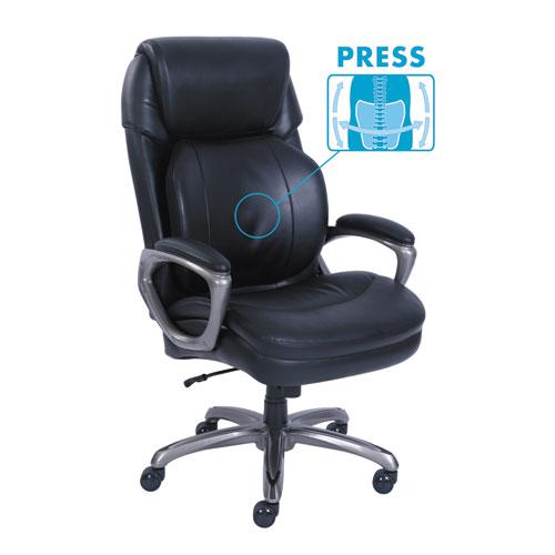 Cosset Big and Tall Executive Chair, Supports Up to 400 lb, 19" to 22" Seat Height, Black Seat/Back, Slate Base. Picture 2