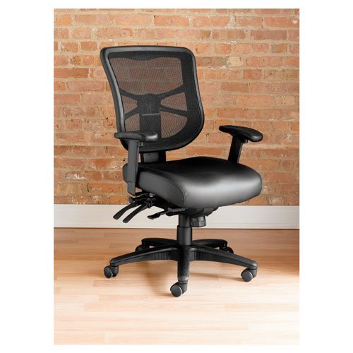 Alera Elusion Series Mesh Mid-Back Multifunction Chair, Supports Up to 275 lb, 17.7" to 21.4" Seat Height, Black. The main picture.
