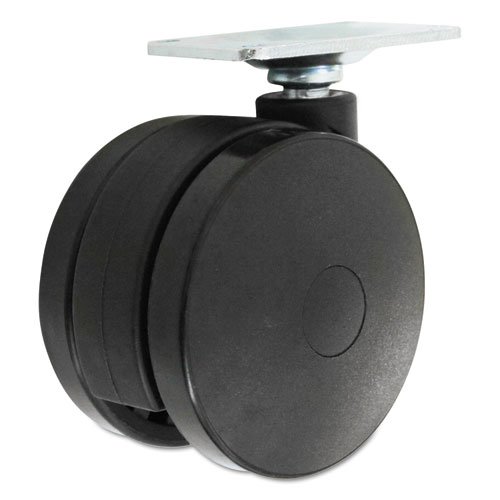 Casters for Height-Adjustable Table Bases, Grip Ring Stem, 2" Wheel, Black, 4/Set. Picture 4