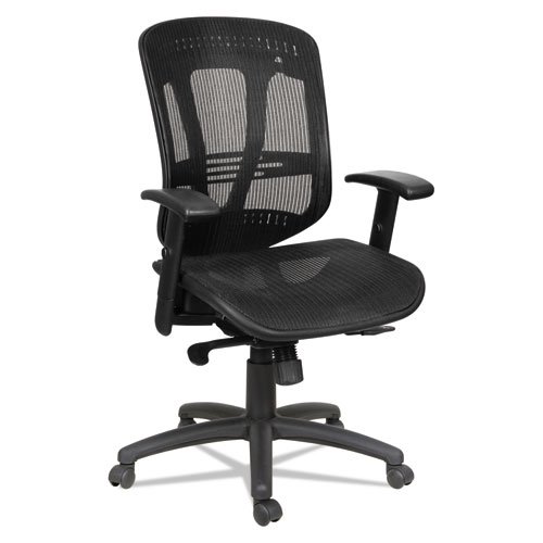 Alera Eon Series Multifunction Mid-Back Suspension Mesh Chair, Supports Up to 275 lb, 17.51" to 21.25" Seat Height, Black. Picture 1
