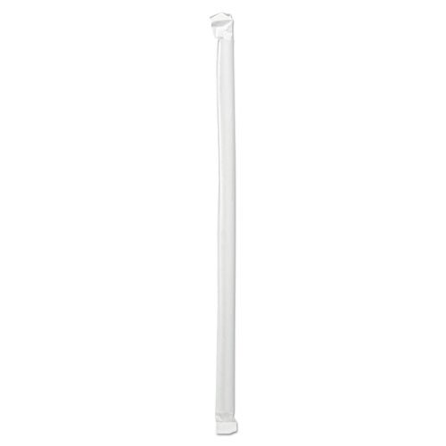 Wrapped Giant Straws, 10.25", Polypropylene, Clear, 1,000/Carton. Picture 2