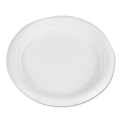 Hi-Impact Plastic Dinnerware, Plate, 6" dia, White, 1,000/Carton. Picture 1