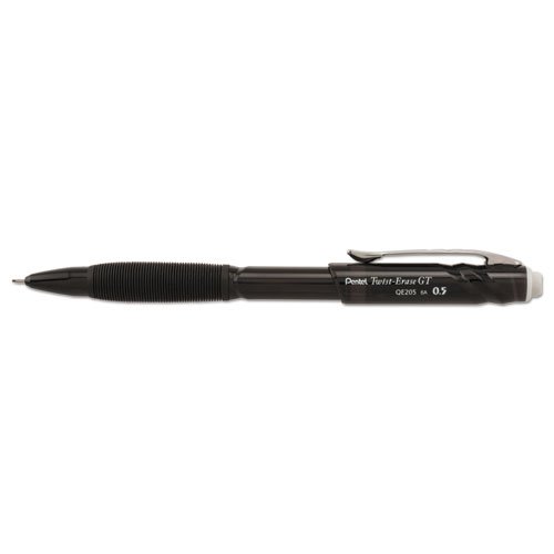 Twist-Erase GT Pencils, 0.5 mm, HB (#2.5), Black Lead, Black Barrel. The main picture.
