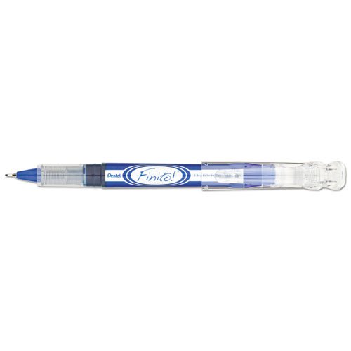 Finito! Porous Point Pen, Stick, Extra-Fine 0.4 mm, Blue Ink, Blue/Silver/Clear Barrel. Picture 1