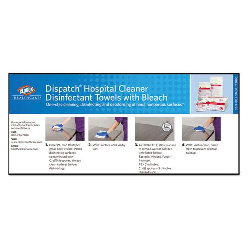 Dispatch Cleaner Disinfectant Towels, 1-Ply, 6.75 x 8, Unscented, White, 150/Canister, 8 Canisters/Carton. Picture 2