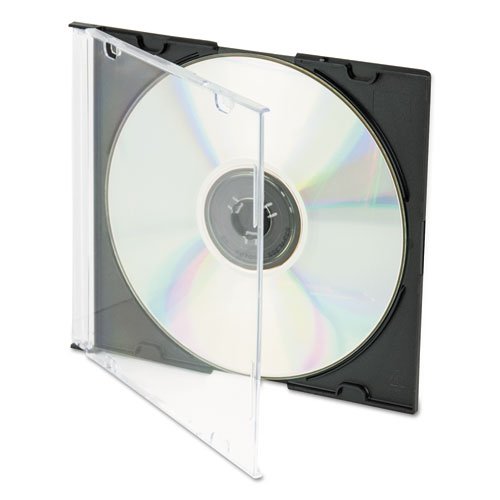 CD/DVD Slim Jewel Cases, Clear/Black, 25/Pack. Picture 4