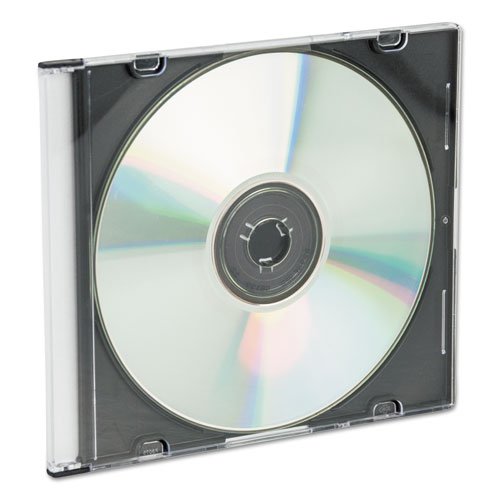 CD/DVD Slim Jewel Cases, Clear/Black, 25/Pack. Picture 2