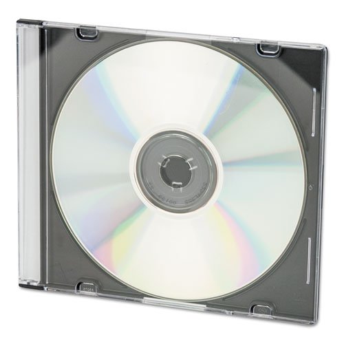 CD/DVD Slim Jewel Cases, Clear/Black, 25/Pack. Picture 3