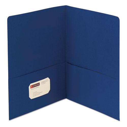 Two-Pocket Folder, Textured Paper, Dark Blue, 25/Box. The main picture.