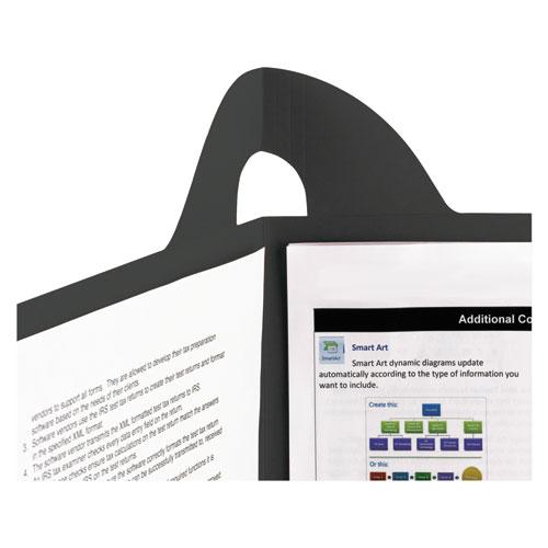 Lockit Two-Pocket Folder, Textured Paper, 11 x 8 1/2, Black, 25/Box. Picture 4