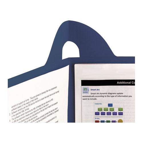 Lockit Two-Pocket Folder, Textured Paper, 11 x 8 1/2, DK Blue, 25/BX. Picture 5