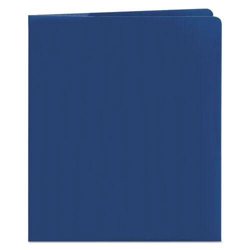 Lockit Two-Pocket Folder, Textured Paper, 11 x 8 1/2, DK Blue, 25/BX. Picture 7