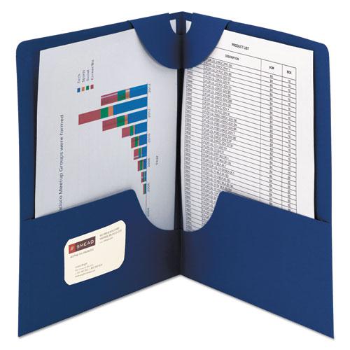 Lockit Two-Pocket Folder, Textured Paper, 11 x 8 1/2, DK Blue, 25/BX. Picture 1