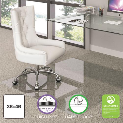 Premium Glass All Day Use Chair Mat - All Floor Types, 36 x 46, Rectangular, Clear. Picture 2