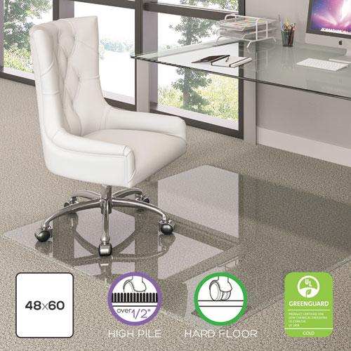 Premium Glass All Day Use Chair Mat - All Floor Types, 48 x 60, Rectangular, Clear. Picture 2