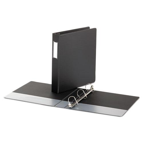 Deluxe Non-View D-Ring Binder with Label Holder, 3 Rings, 1.5" Capacity, 11 x 8.5, Black. Picture 1