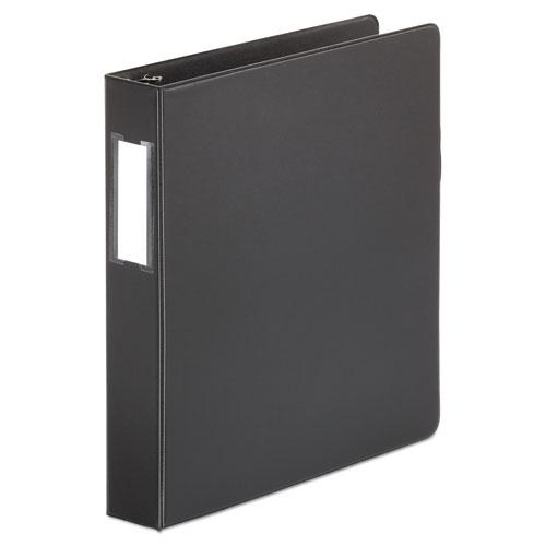 Deluxe Non-View D-Ring Binder with Label Holder, 3 Rings, 1.5" Capacity, 11 x 8.5, Black. Picture 3