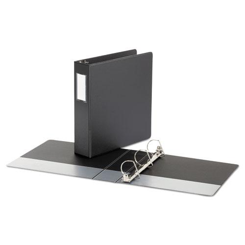 Deluxe Non-View D-Ring Binder with Label Holder, 3 Rings, 2" Capacity, 11 x 8.5, Black. Picture 7